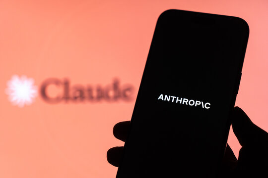Anthropic logo is displayed on the screen of a smartphone, in Bangalore, India, on February 04, 2026