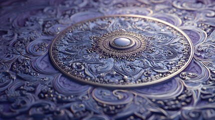 Fototapeta premium Intricate Mandala Design with Ornate Floral Patterns in Purple Hues.