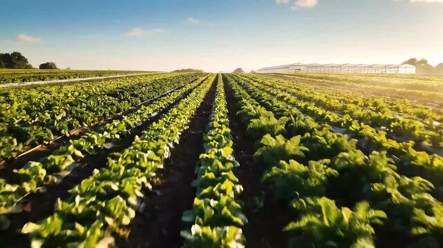 Clean vegetable field composition background
