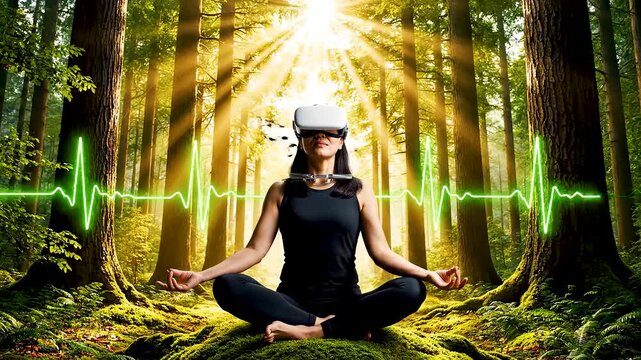AI Assisted Mental Health Therapy in Virtual Reality as Calm Forest Emerges from Anxiety with Biofeedback and Mindful Breathing