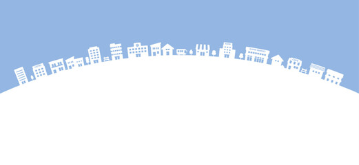 街並みのシルエット背景イラスト