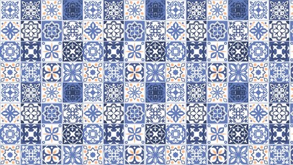 Vibrant blue and white decorative tiles pattern collection © TARIQ JAVED