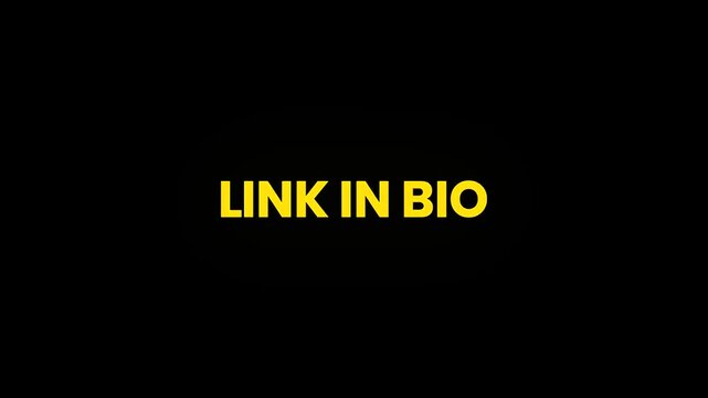 Link In Bio Cinematic Text Morphing Animation 4K for Social Media Call To Action and Profile Traffic Campaigns