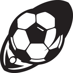 Obraz premium A black and white soccer ball with a unique, artistic design.