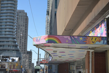 Fototapeta premium wide view of Wellesley Station (looking west) at 16 Wellesley St E, Toronto