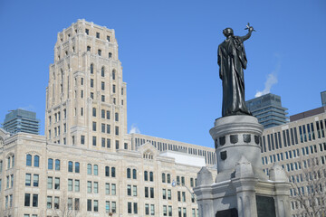 Fototapeta premium Northwest Rebellion Monument, designed by Walter Seymour Allward, at Queen's Park, Toronto