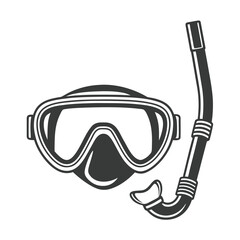 Black and white snorkel mask with attached breathing tube diving mask underwater gear 1