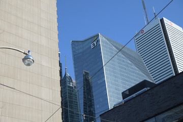 Naklejka premium EY Tower located at Richmond-Adelaide Centre at 111 Richmond St W, Toronto (incl First Canadian Place, BMO Group)