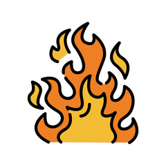 fire color line icon.