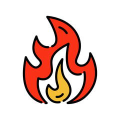 flame color line icon.
