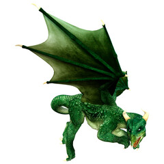Fototapeta premium 3D Rendering Fairy Tale Dragon on White