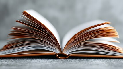 Obraz premium An Open Book with Pages Fluttering on a Textured Surface.