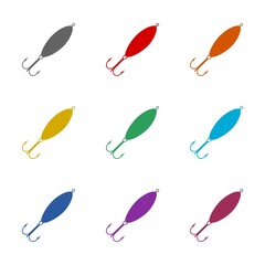 Fototapeta premium Fishing lure icon isolated on white background. Set icons colorful