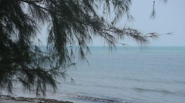 landscape of sea in sunny day at Khai Chet Beach travel location in Thailand   