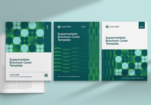 Modern Brochure Cover Template for Reports & Documents with Geometric Pattern
