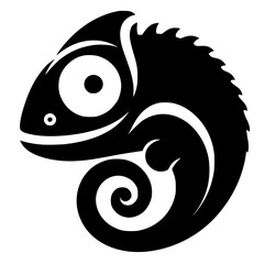 Funny chameleon portrait silhouette © Breck