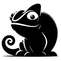 Funny chameleon portrait silhouette © Breck