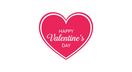 A vibrant pink heart shaped graphic displays a valentine s day message with delicate script lettering high quality professional detailed