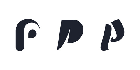 Obraz premium P letter icon logo flat abstract graphic