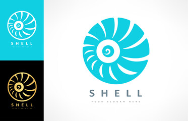 Seashell logo vector. Nature design.