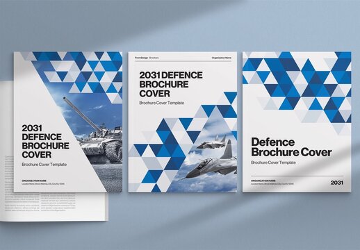 Brochure Cover Template with Modern Geometric Pattern for Company Profile & Annual Report Front Page