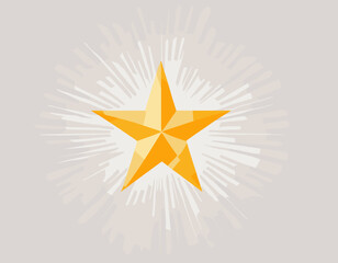 Obraz premium Gold Glow Star. Light glowing effect. Transparent Sun rays