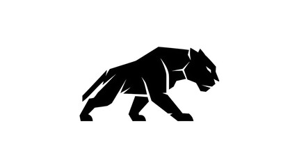 Obraz premium Geometric Black Panther Walking Right