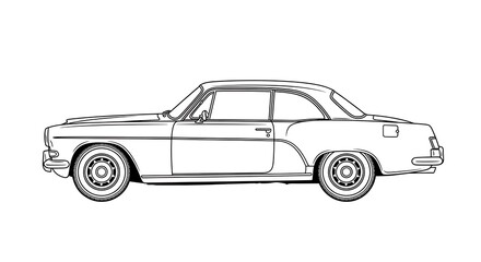 Fototapeta premium Vintage Coupe Car Side View