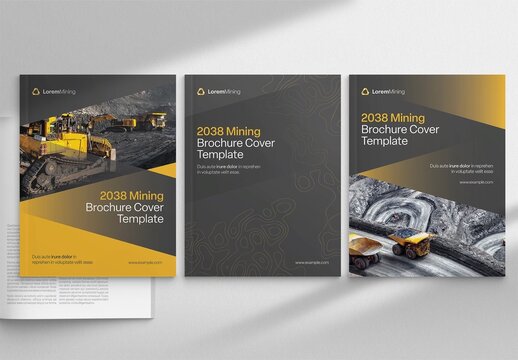 Modern Brochure Cover Template in Heavy Industrial Theme, Annual Report & Company Profile Front Page