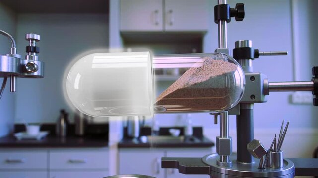 Disassemble capsule carefully, Open capsule to transfer contents into laboratory measurement equipment, Dismantle capsule and carefully transfer powder into laboratory testing apparatus for analysis