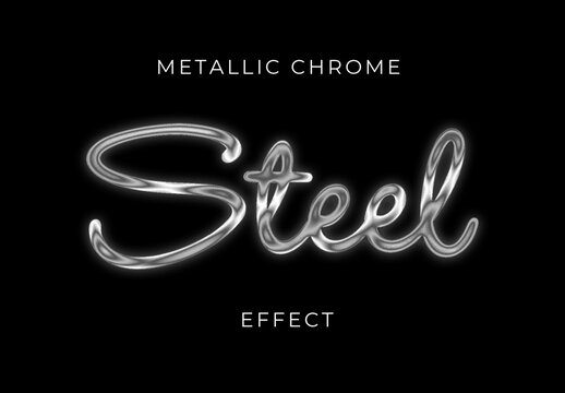 Script Metallic Chrome Text Effect
