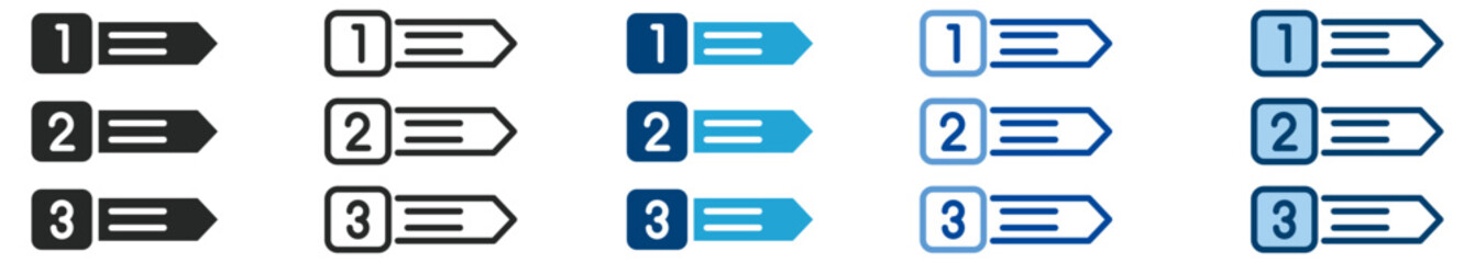 List icon set multi style icon set collection vector illustration