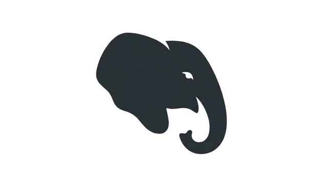 Minimalist elephant head silhouette facing right