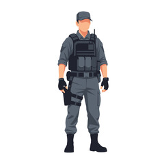 Security Officer in Tactical Gear, Ready for Duty