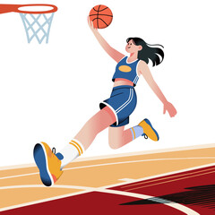 Basketball player sports cartoon illustration