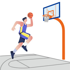 Basketball player sports cartoon illustration