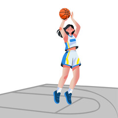 Basketball player sports cartoon illustration