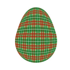 Easter egg in a tartan pattern. Scottish pattern in a colorful check. Traditional Scottish tartan background