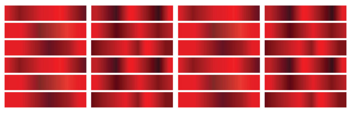 Collection red metallic gradients, chrome christmas gradient set. Vector collection of red metallic gradients, chrome christmas gradient set. Set of red foil texture background. 
