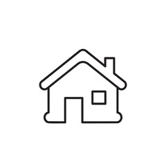 Fototapeta premium Simple black and white line of a house with chimney and window home line black and white