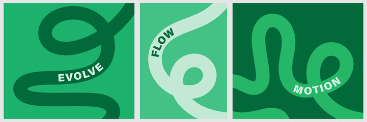 Fototapeta premium Vibrant abstract poster with flowing shapes in warm colors featuring colorful, fluid wavy lines for a dynamic, modern feel, motivational design typography for creative wall art