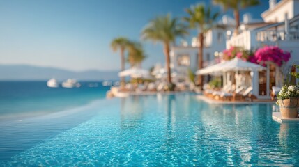 Defocused background of hotel bar and evening lounge.