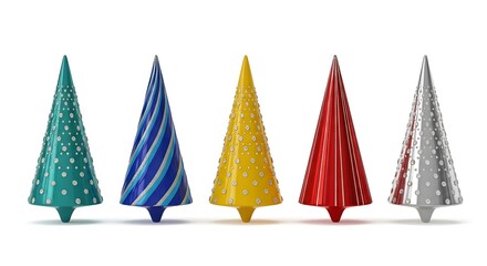 Colorful Christmas Tree Toppers with Sparkles and Stripes