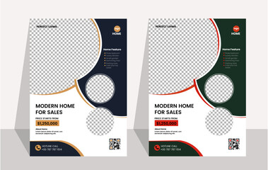 Modern real estate flyer template with professional property presentation layout