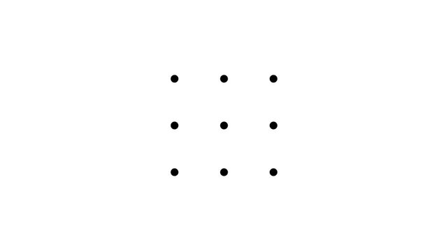 Draw pattern unlock icon animation . The pattern unlock looks like the english letter Z. Pattern unlock icon on white background. 4k video