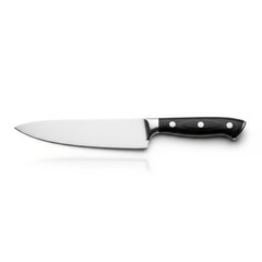 Professional Kitchen Knife with Black Handle and Sharp Stainless Steel Blade