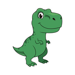 Obraz premium Cute cartoon T Rex dinosaur character vector illustration