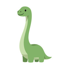 Naklejka premium Cute Green Cartoon Dinosaur Vector Illustration