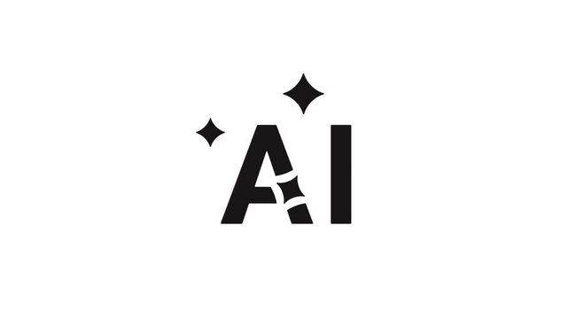 AI animated logo. Artificial intelligence animation symbol