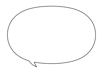 シンプルな楕円の吹き出し（内向きしっぽ）